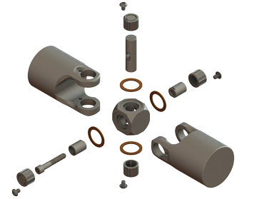 universal joint with pins and block