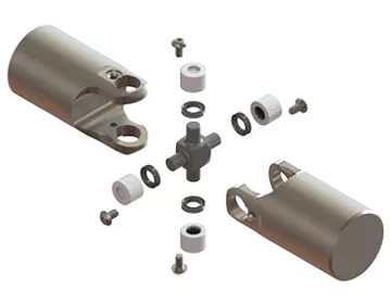 Pin and block universal joint